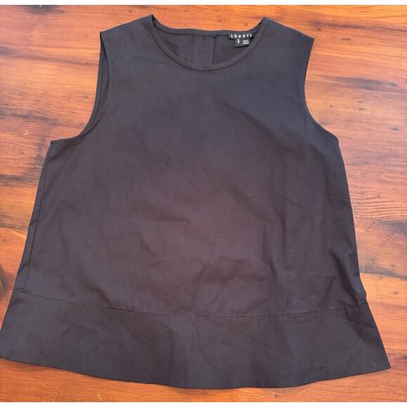 Theory Womens Size Small Cotton Black Sleeveless Shell Style Dayne Back Buttons - Picture 1 of 7